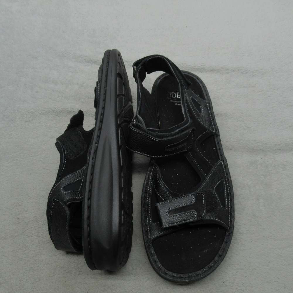 Fidelio Men 11 Hanno Sandals BLK Leather Adjustable Straps‎ Walking comfort EU44